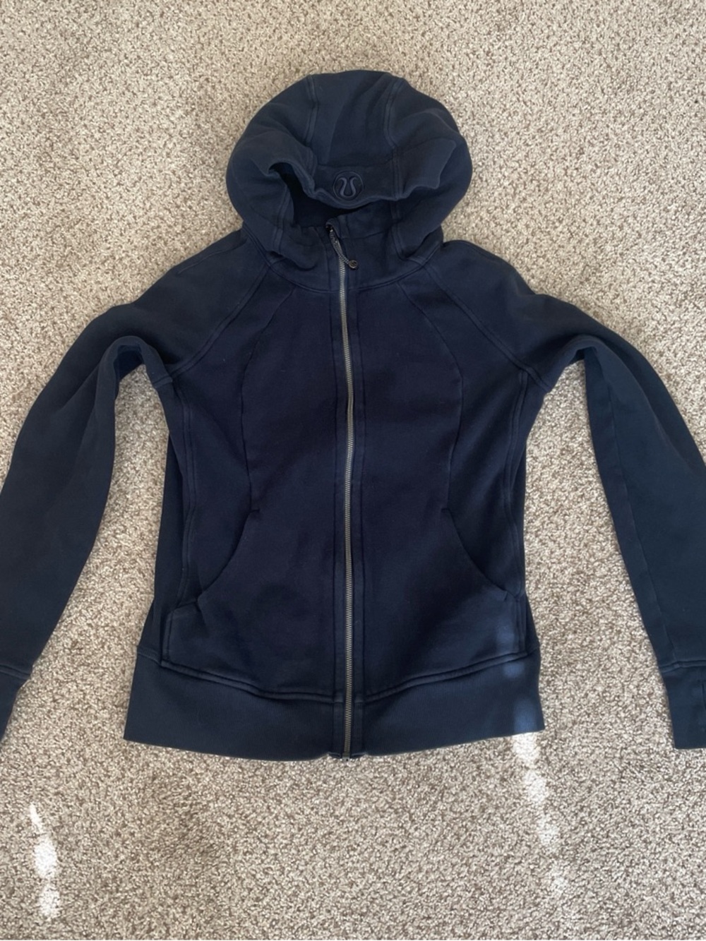 Lululemon Full Length Scuba Hoodie Women's Size 8 Full-Zip Jacket Navy Blue